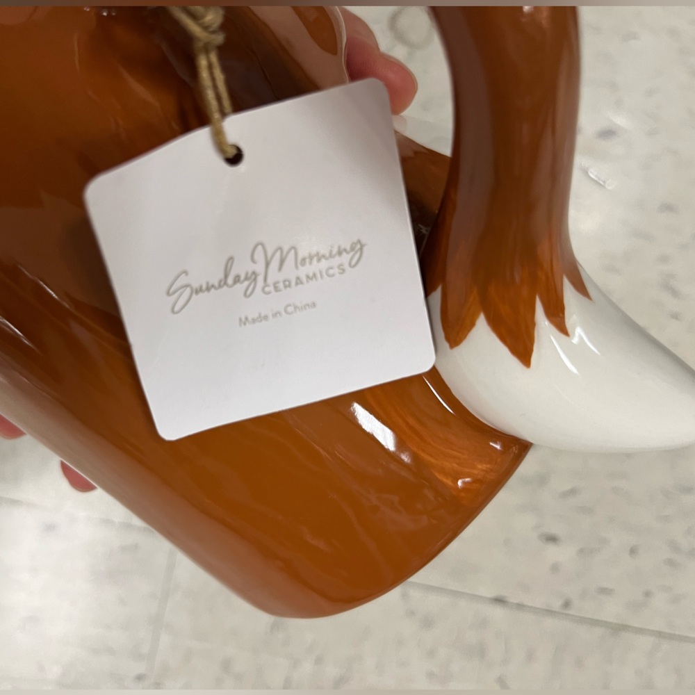 NWT 🦊 🍂🍄 Sunday Morning Ceramics cute fox mushroom coffee tea Artizan mug - Picture 6 of 7